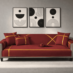 Premium Velvet Sofa Cover - Anti Slip - Maroon