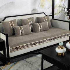 Velvet Sofa Covers Splendid with Cushion Covers Mouse Brown