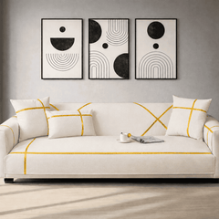 Premium Velvet Sofa Cover - Anti Slip - Off White