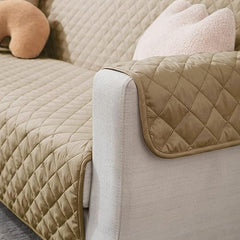 Ultrasonic Quilted Sofa Cover Beige