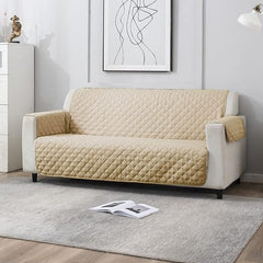 Ultrasonic Quilted Sofa Cover Beige