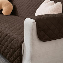 Ultrasonic Quilted Sofa Cover Brown