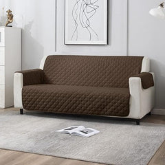 Ultrasonic Quilted Sofa Cover Brown