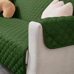 Ultrasonic Quilted Sofa Cover Green