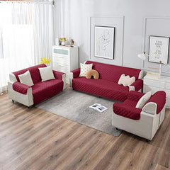 Ultrasonic Quilted Sofa Cover Maroon