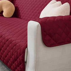 Ultrasonic Quilted Sofa Cover Maroon