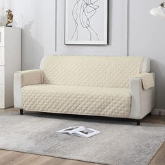 Ultrasonic Quilted Sofa Cover Off White