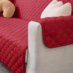 Ultrasonic Quilted Sofa Cover Red