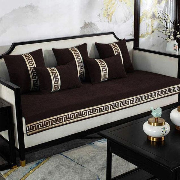 Velvet Sofa Covers Splendid with Cushion Covers Brown