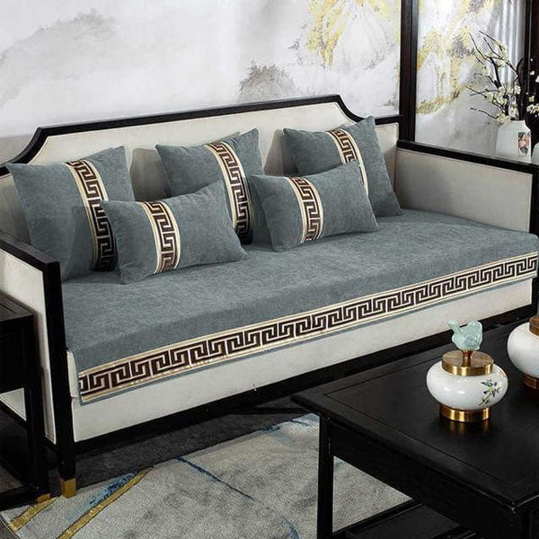 Velvet Sofa Covers Splendid with Cushion Covers Grey