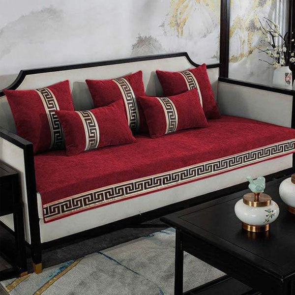 Velvet Sofa Covers Splendid with Cushion Covers Maroon